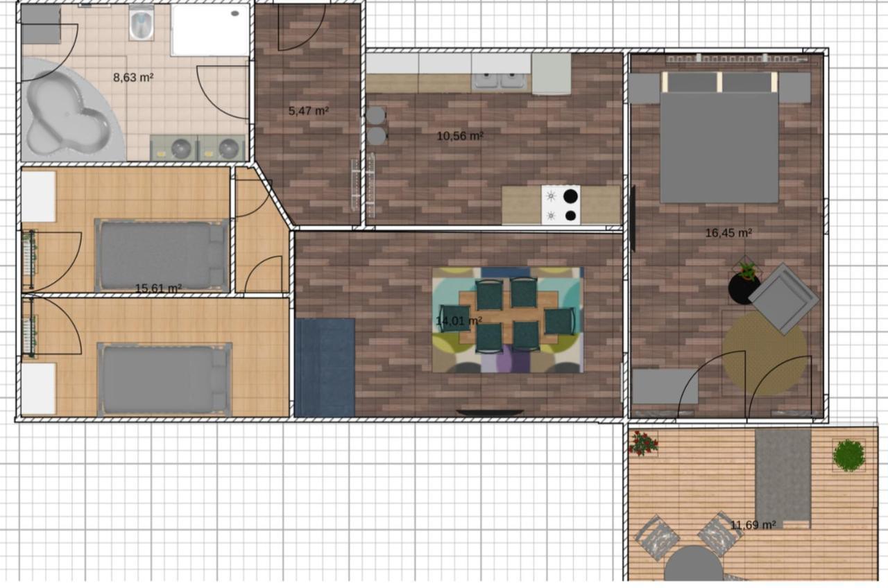 Apartment Humboldt 3 Schlafzimmer,Wifi, Netflix Parken, Terrasse, Klimatisiert, Naehe Zentrum جينا المظهر الخارجي الصورة